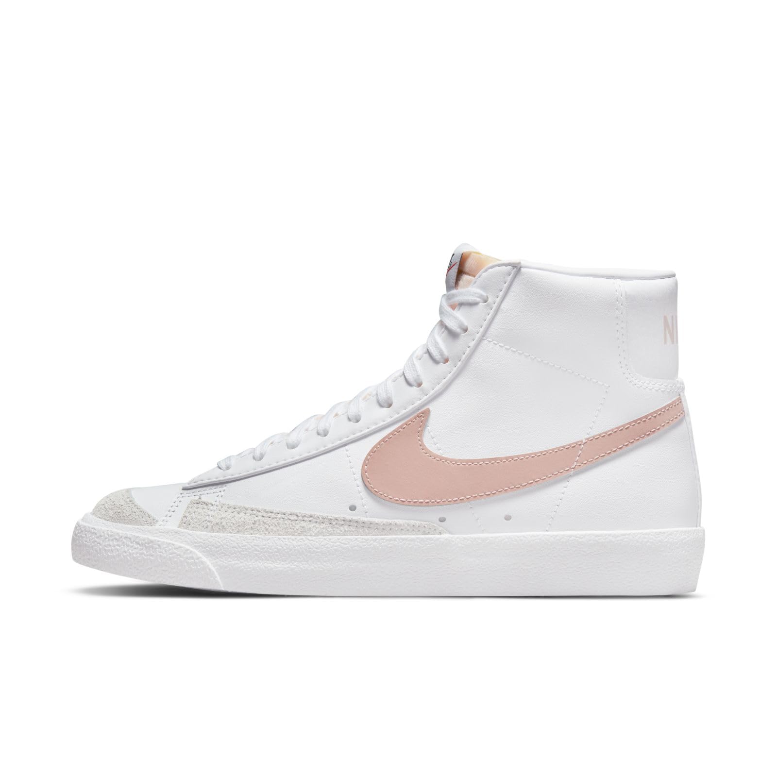 Nike Blazer Mid '77 Women's Shoes - White, Black, Summit White & Pink Oxford - Size 8.5 | Retro Basketball Sneakers for Women | Casual Streetwear & Gym Fashion
