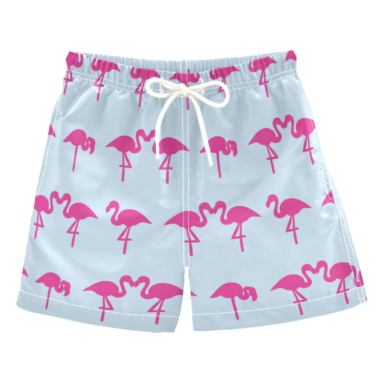 AMICHIC Boys Pink Flamingos Swim Trunks - Quick Dry Toddler Swimwear for Kids 2-8 Years | Beach, Pool & Summer Water Play