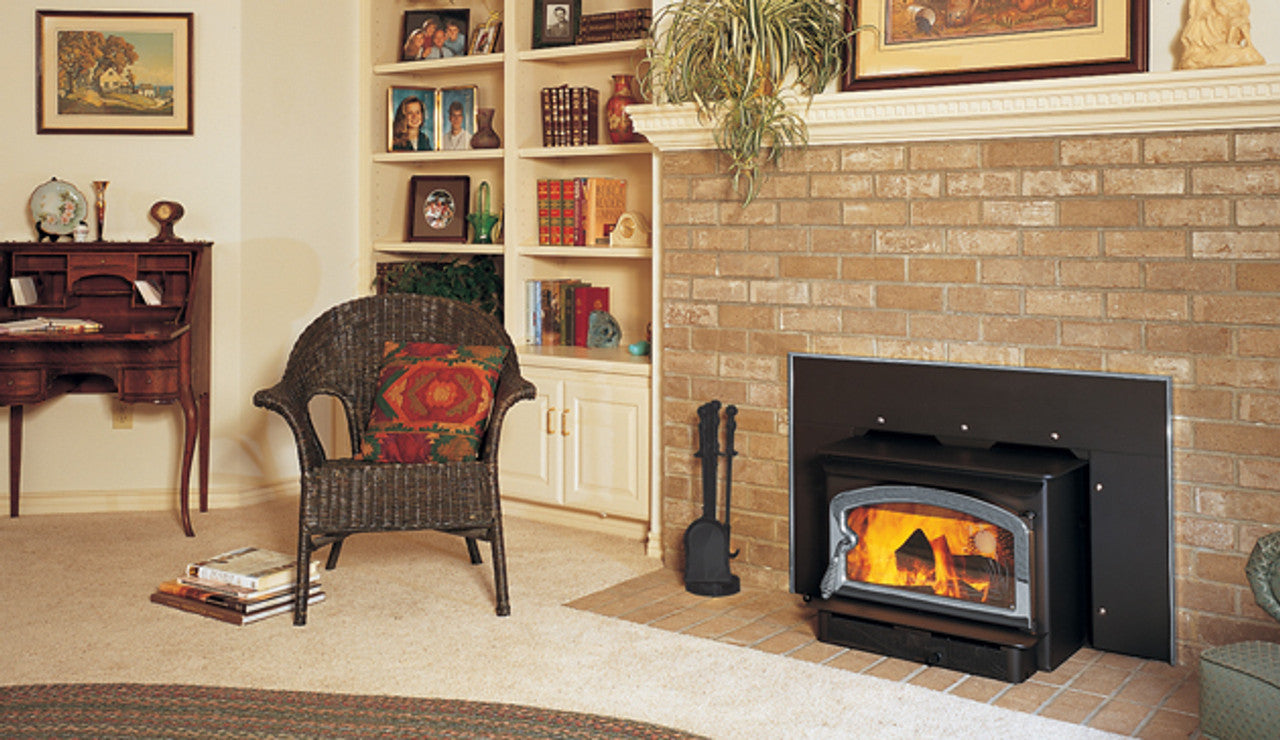 Iron Strike Performer Wood Burning Insert C210TGL/C210AGL - High Efficiency Fireplace Insert for Cozy Home Heating & Winter Ambiance