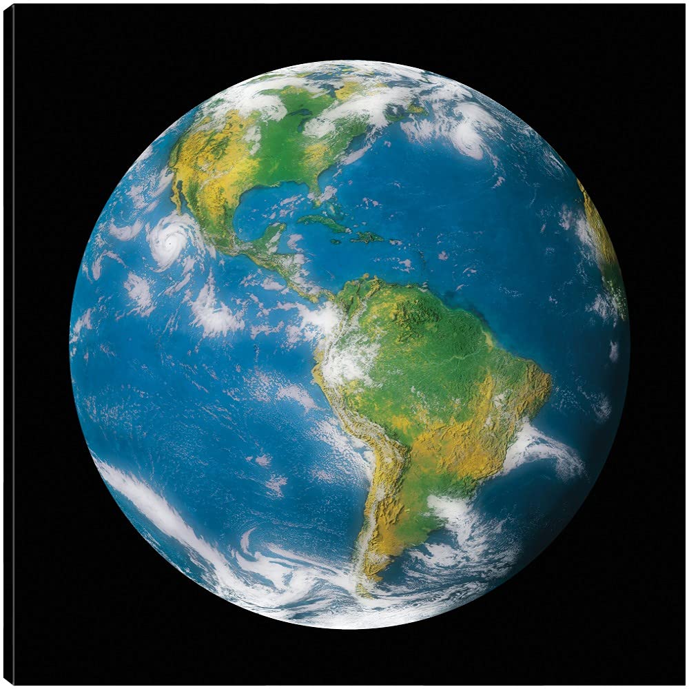 Contemporary Fine Art Canvas Globe II Wall Decor - Modern Photography Print for Living Room, Bedroom, Office & More - Ready to Hang 37x37 Inches - Perfect for Home Decor, Gifts & Interior Design