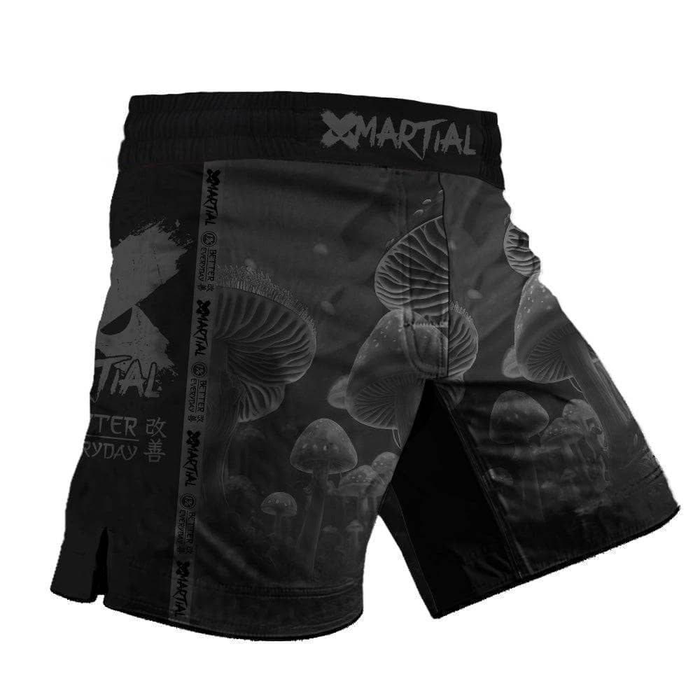 Kids Grappling Shorts - Black & Indigo Mushroom X Tech 25 Series | MMA BJJ Training & Competition Shorts for Youth