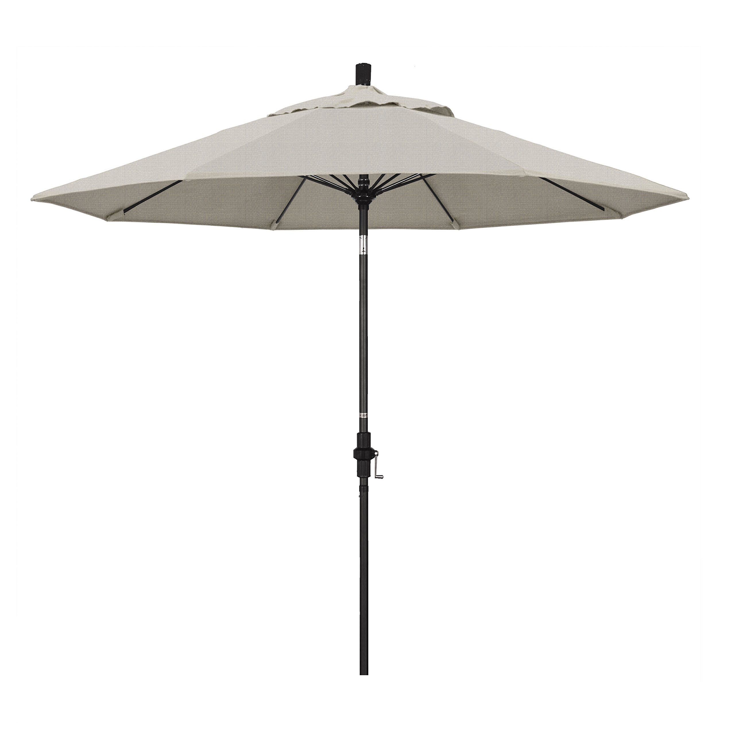 California Umbrella GSCUF908705-F77 9-Foot Round Aluminum Fiberglass Rib Patio Umbrella with Black Pole & Woven Granite Fabric - Perfect for Outdoor Dining, Poolside Lounging, and Backyard Relaxation