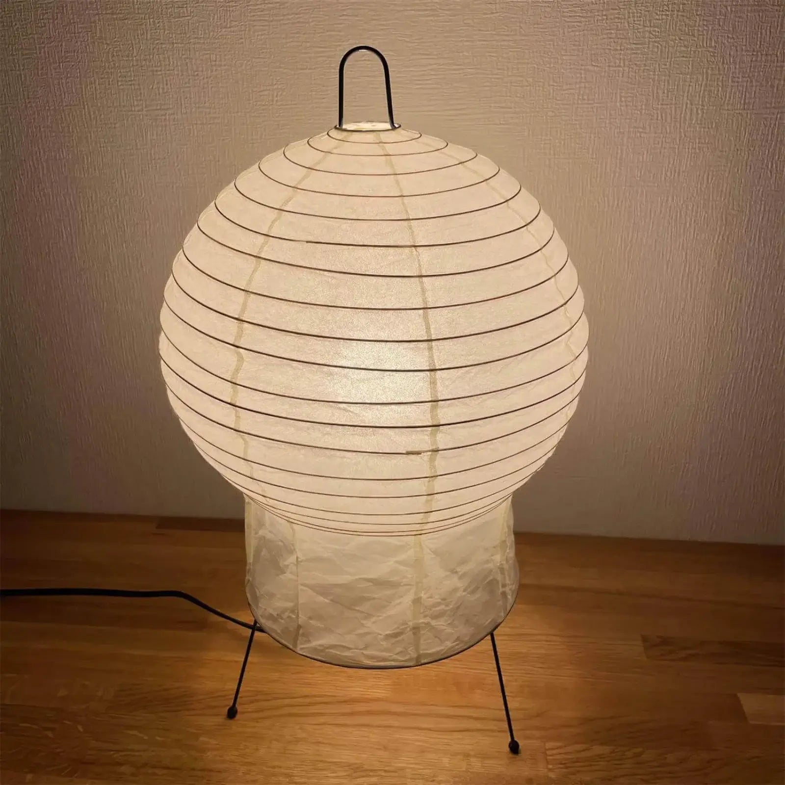 Hana Washi Table Lamp - Japanese Handmade Paper Shade, Warm Ambient Lighting for Bedroom, Living Room & Office Decor
