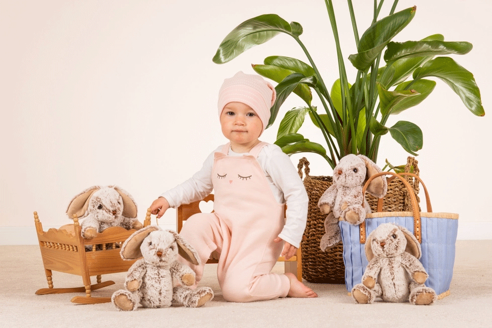 25cm Soft Plush Bunny Stuffed Animal by Teddy Hermann - Perfect for Kids' Gifts, Nursery Decor & Cuddling
