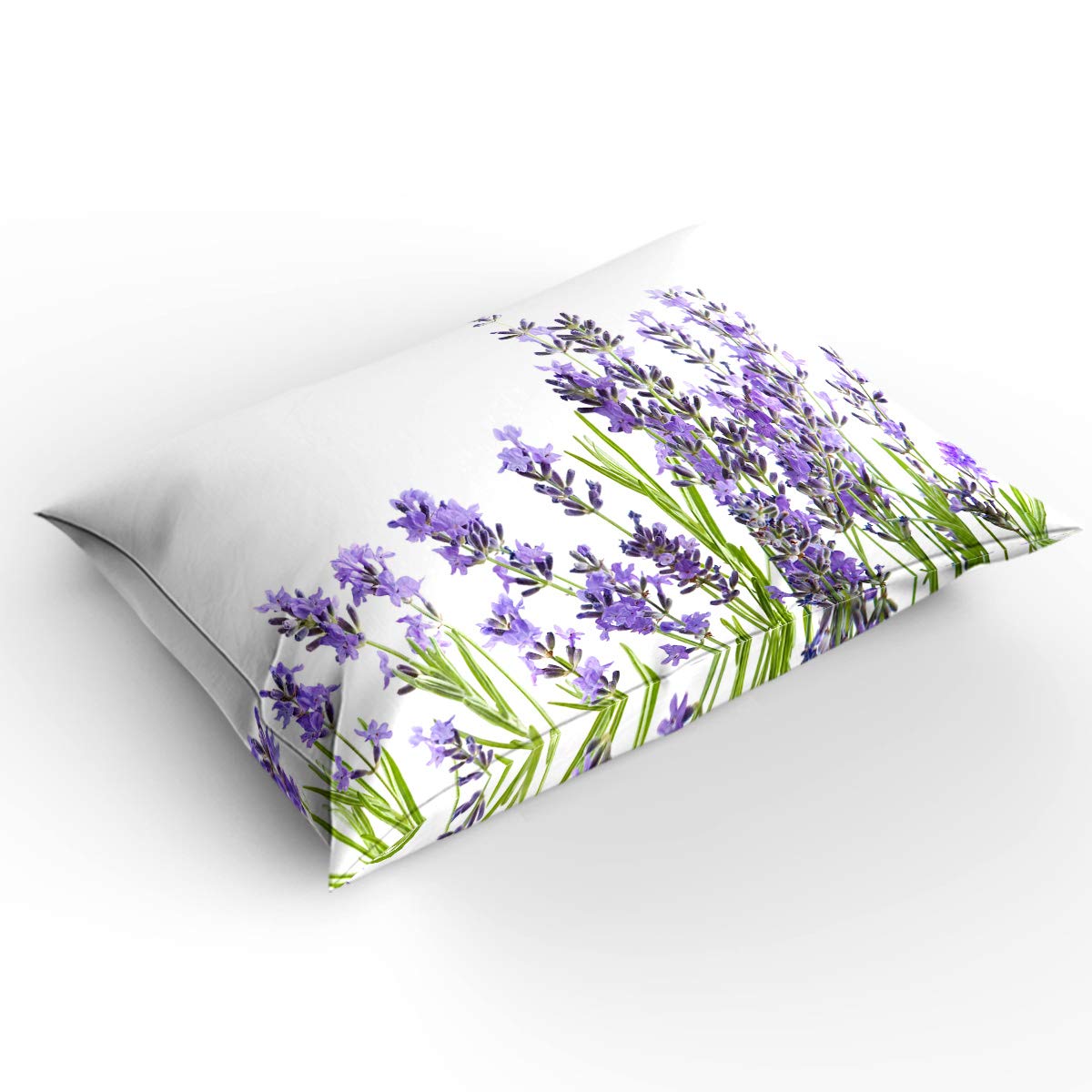 Lavender Flower Queen Duvet Cover Set - Soft Burlap Texture Purple Comforter Cover with 2 Pillowcases for Teens, Kids & Adults | Cozy Bedroom Decor for Master Bedroom, Guest Room & Dorm