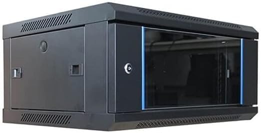 9U 350mm Black Wall Mount Data Cabinet - Secure Network Rack for Server & IT Equipment (Home Office, Data Center, Small Business Use)