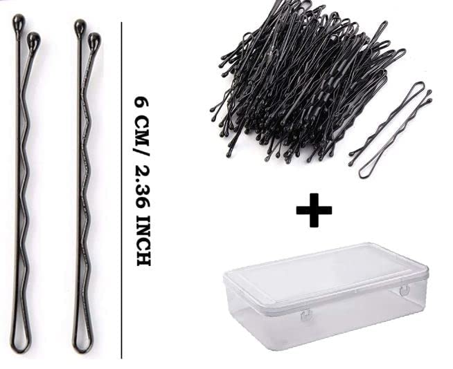 Premium Bobby Pins with Storage Box - 100-Piece Black Hair Clips for Women & Girls - Strong Hold Styling Hair Pins for Salon, Updos, Braids & Everyday Hairstyles - Durable Hairdressing Accessories