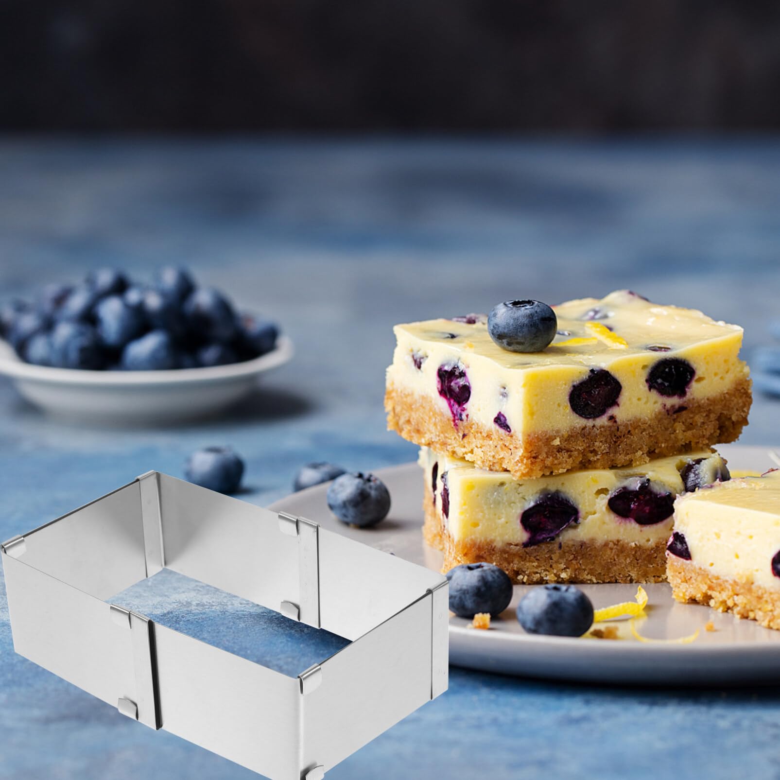 Yardwe 6 Inch Stainless Steel Square Cake Baking Ring Mold - Cookie, Mousse, Dessert Decor Tool (Silver) | Perfect for Wedding, Birthday, and Party Cake Decorating