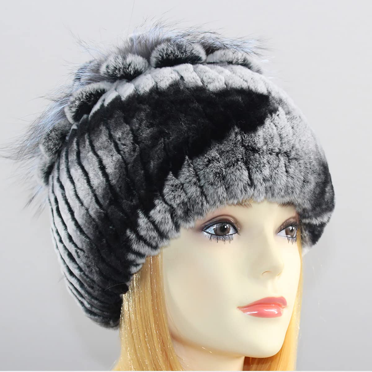 Women's Winter Faux Fur Beanie Hat - Soft Fluffy Knit Warm Hat for Cold Weather - Cozy Outdoor Accessory for Skiing, Snowboarding & Daily Winter Wear