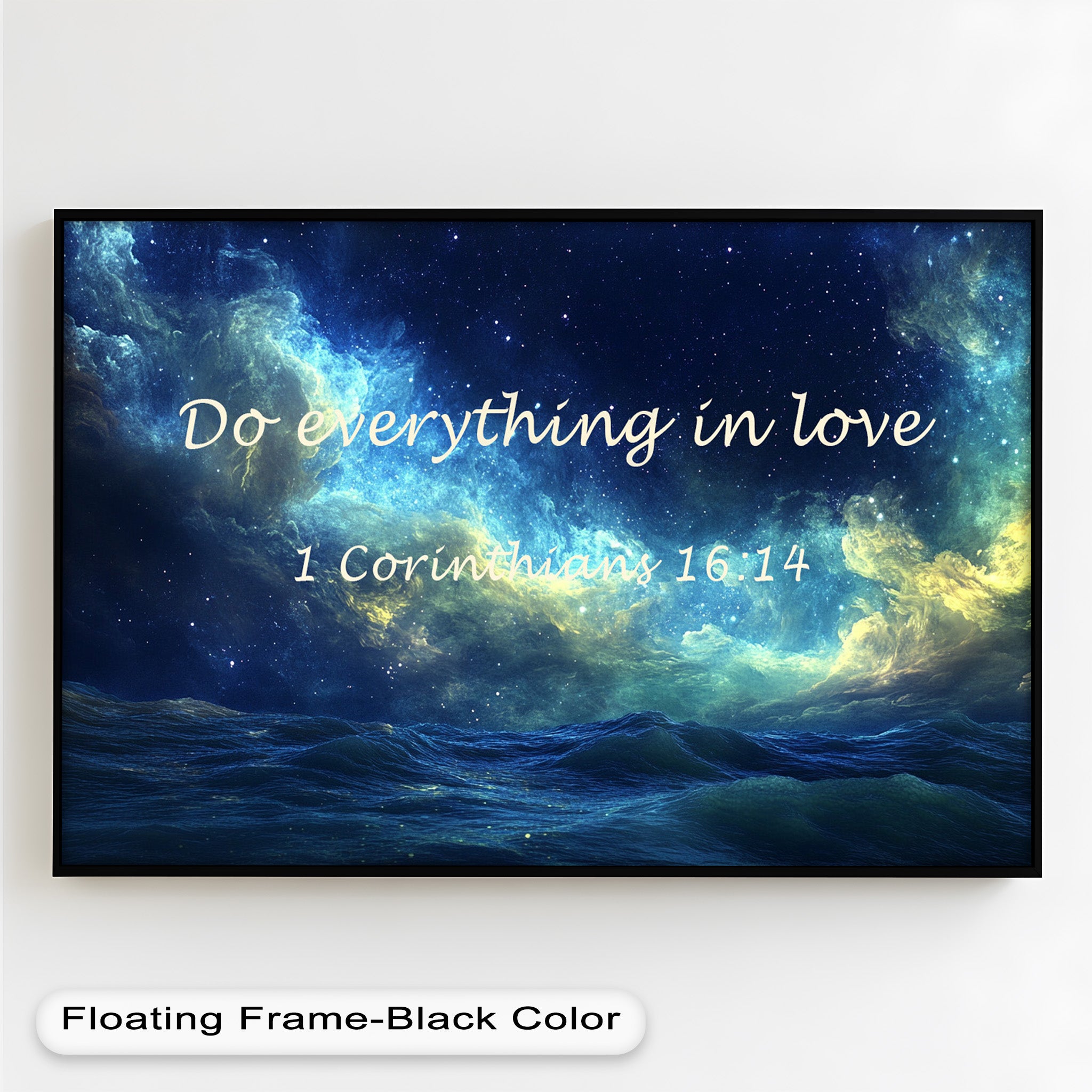 1 Corinthians 16:14 Bible Verse Canvas Print - Christian Wall Art with Love and Faith Scripture - Perfect for Home Decor, Church Gifts & Spiritual Inspiration