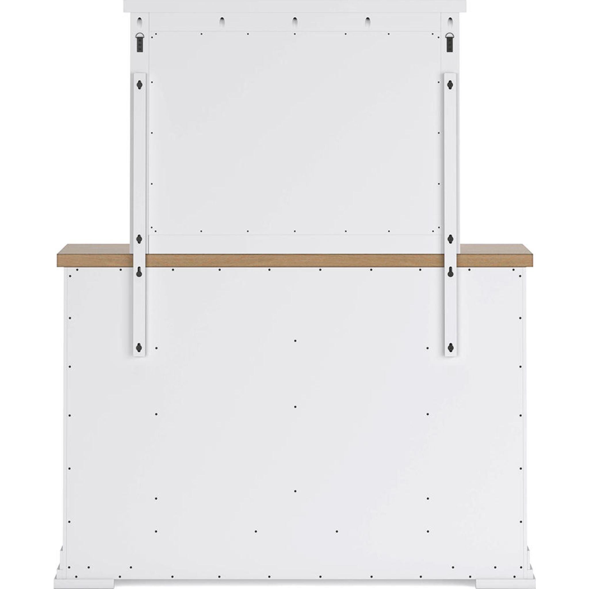 Ashbryn White and Natural Dresser with Mirror - Modern Bedroom Furniture for Home Organization & Storage