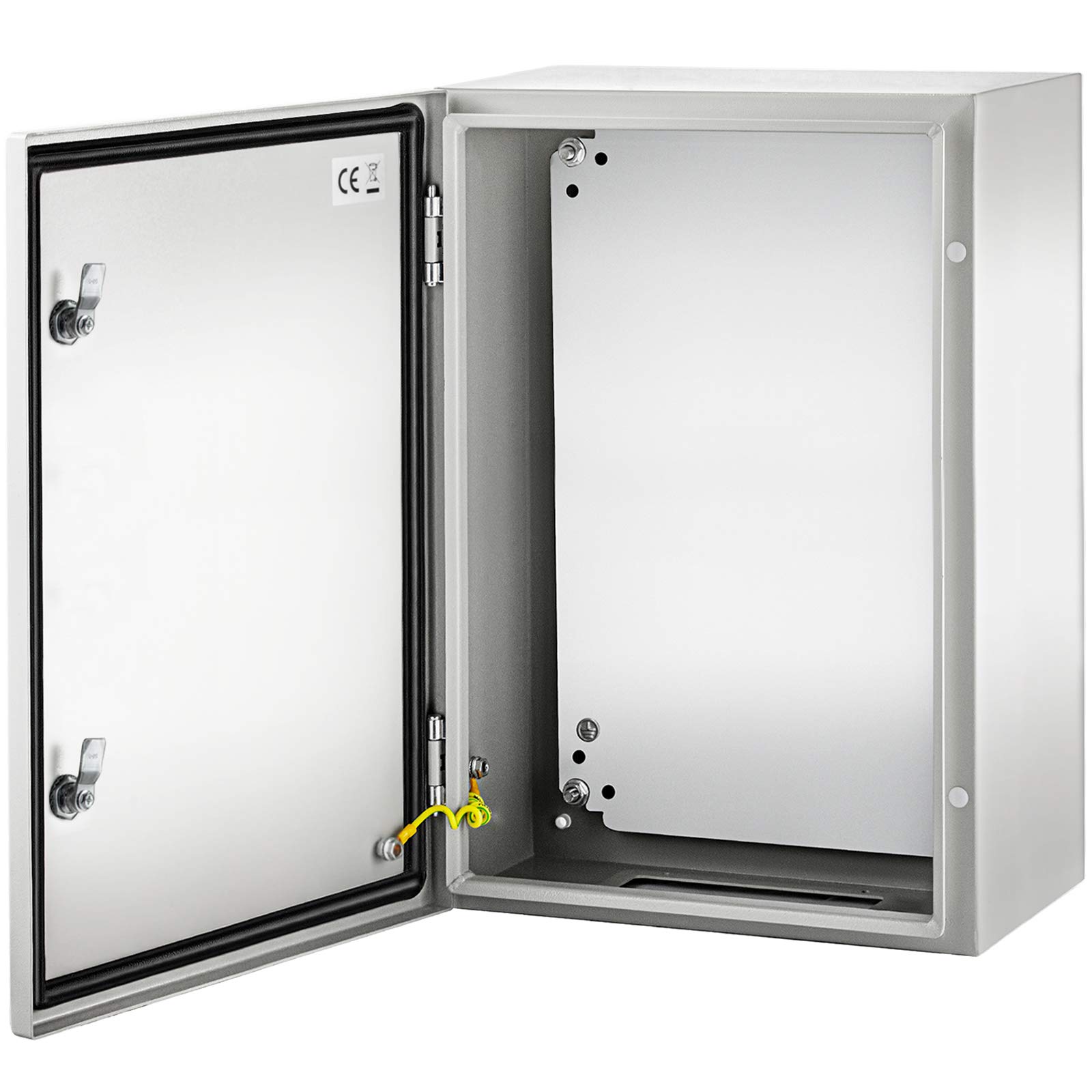 VEVOR 24'' x 16'' x 12'' IP65 Weatherproof Steel Electrical Enclosure Box - Carbon Steel Hinged Junction Box with Mounting Plate - Wall-Mounted for Outdoor/Indoor Electronic Equipment Protection (Waterproof, Dustproof) - Perfect for Industrial, Commercial & Home Electrical Installations