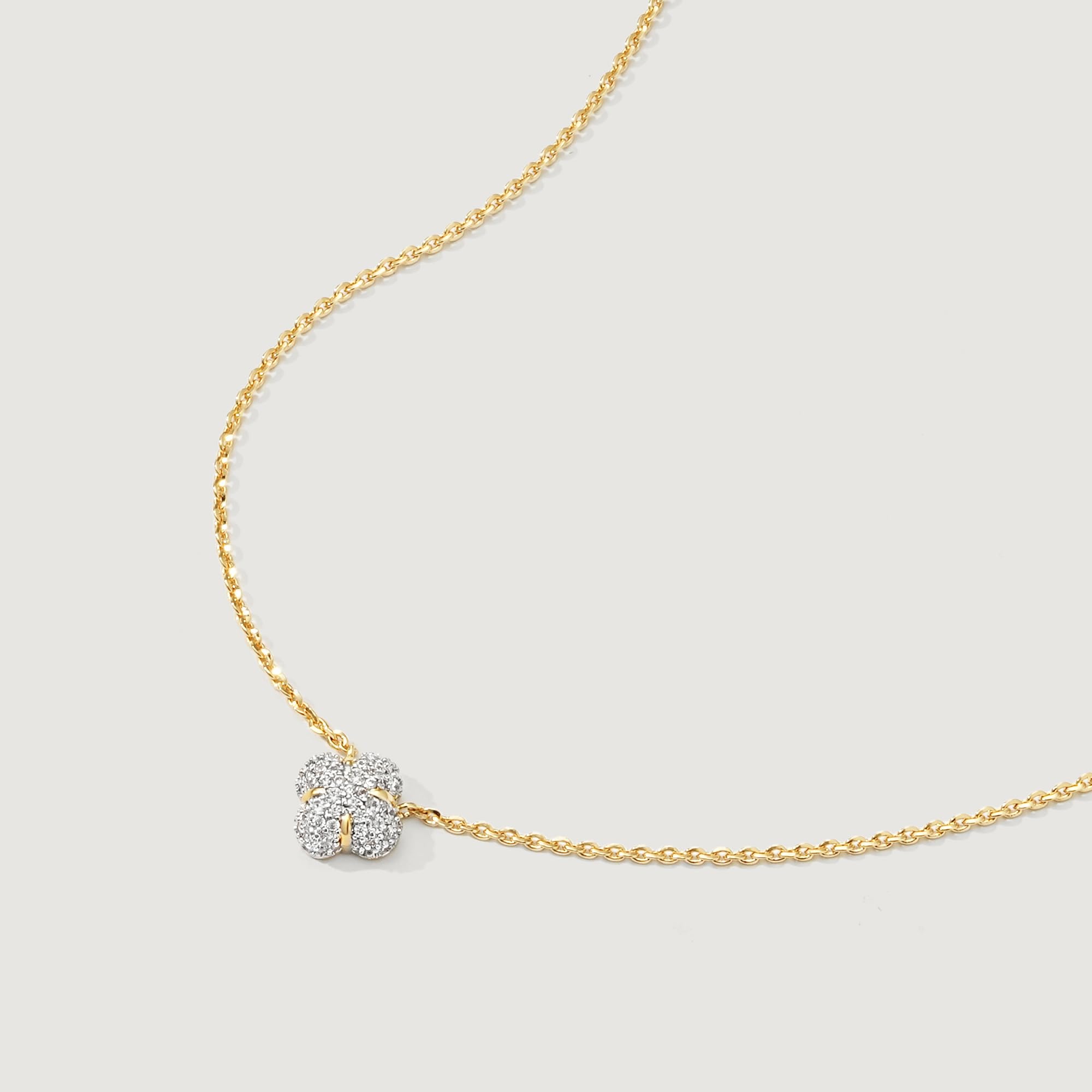14K Gold Plated Cubic Zirconia Pendant Necklace for Women - Dainty Solitaire Rhinestone Chain Jewelry - Perfect for Date Night, Wedding & Everyday Elegance