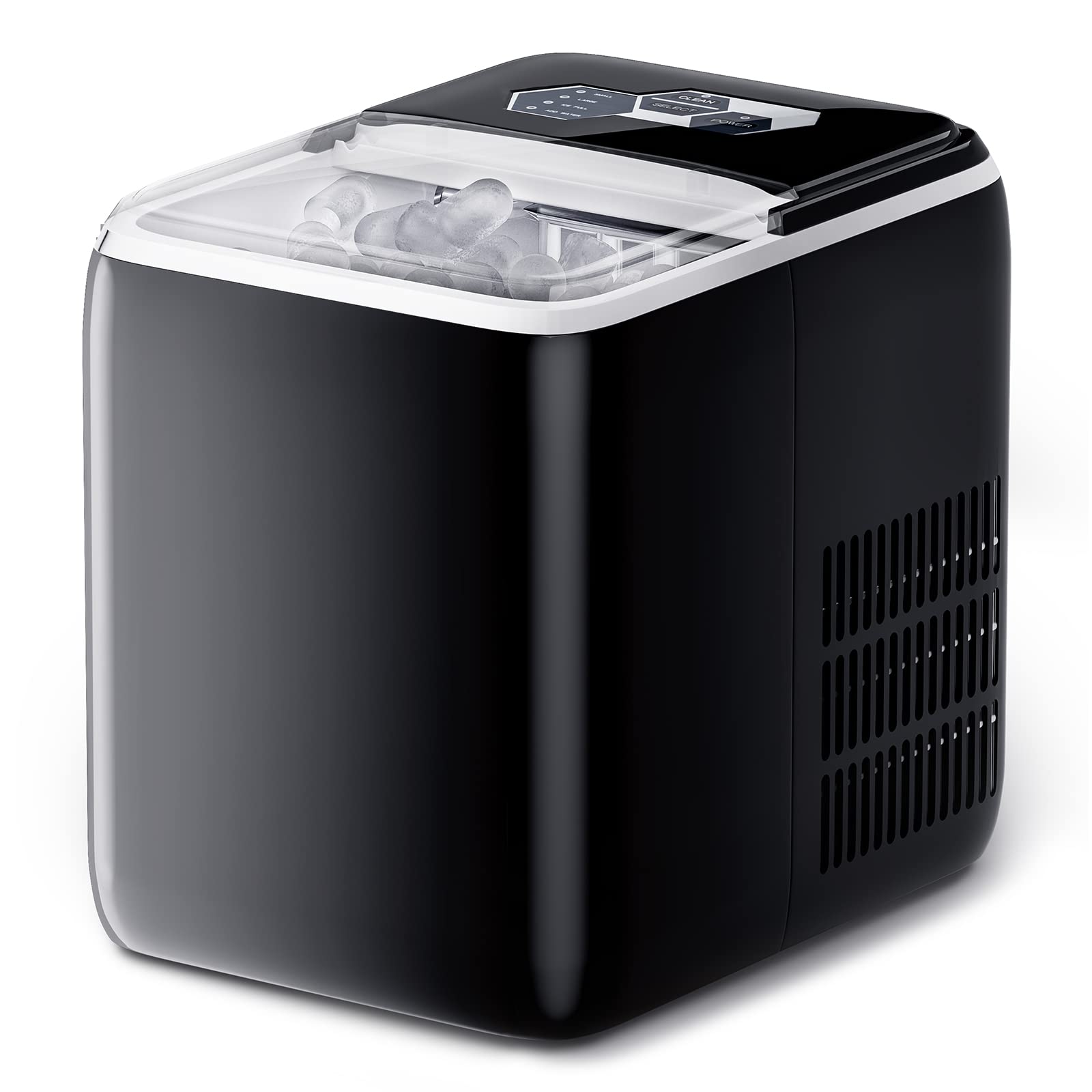 Portable Ice Maker Machine - Fast 12 Ice Cubes in 9 Minutes, Compact Countertop Ice Maker with Self-Cleaning Function (Black) | Perfect for Home, Office, Parties & Outdoor Use