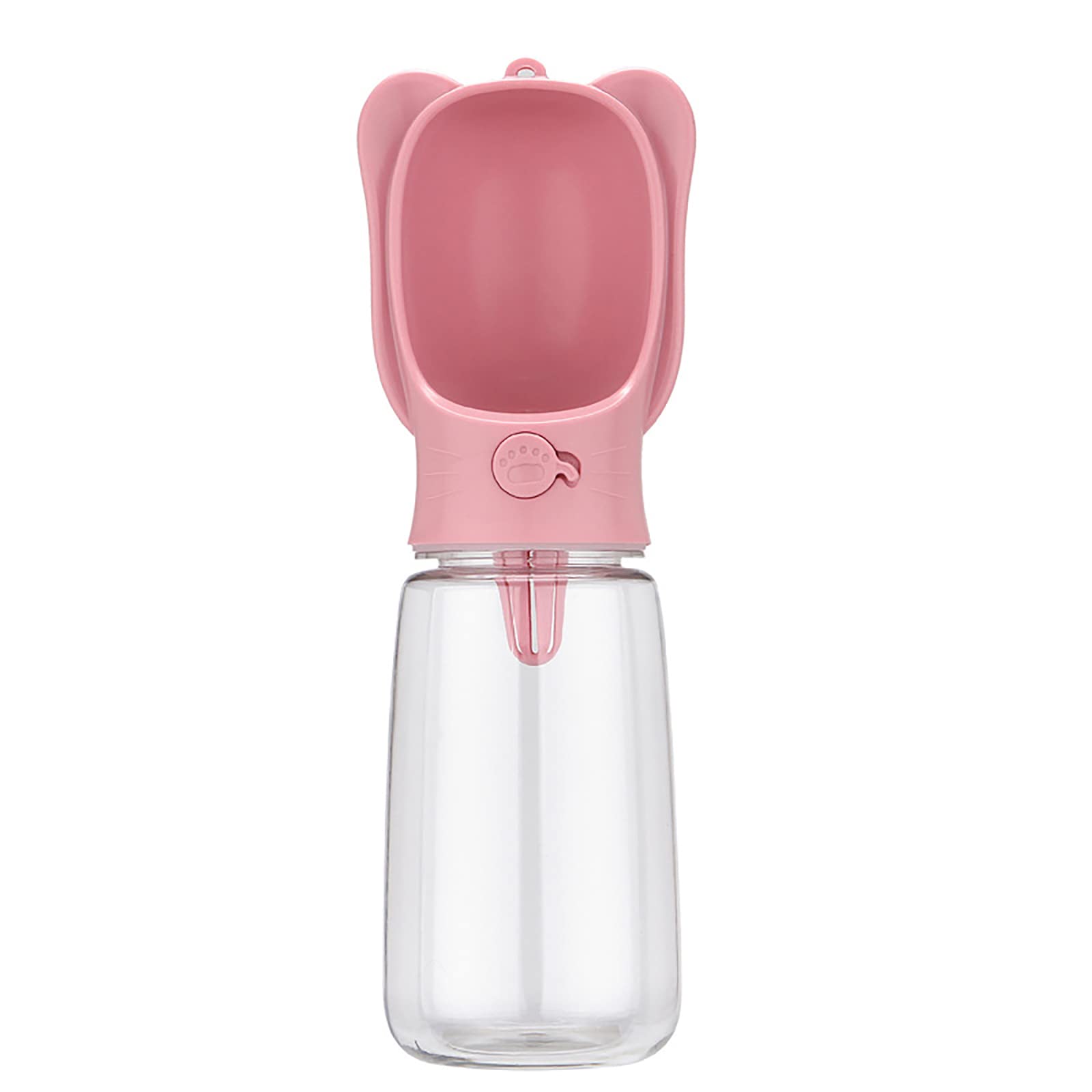 Portable Dog Water Bottle - 350ml Leakproof Pet Travel Water Dispenser with Bowl, BPA-Free Food Grade Plastic for Dogs & Cats, Ideal for Outdoor Walking, Hiking & Travel - Pink