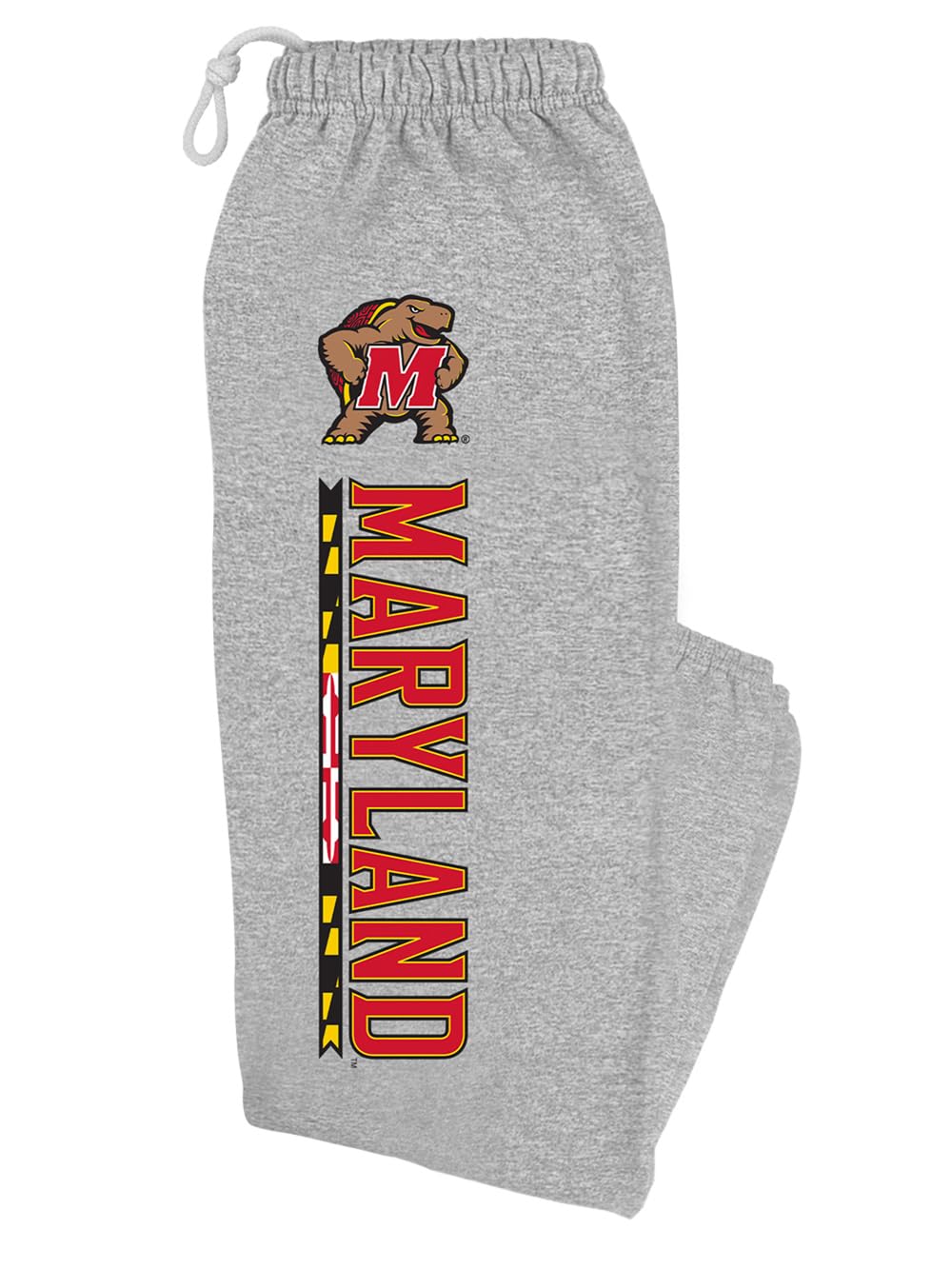 University of Maryland Terps Logo Jogger Sweatpants for Men & Women - Comfortable Athletic Heather Gray Sweatpants - Medium Size - Perfect for Game Day, Campus Wear & Lounge