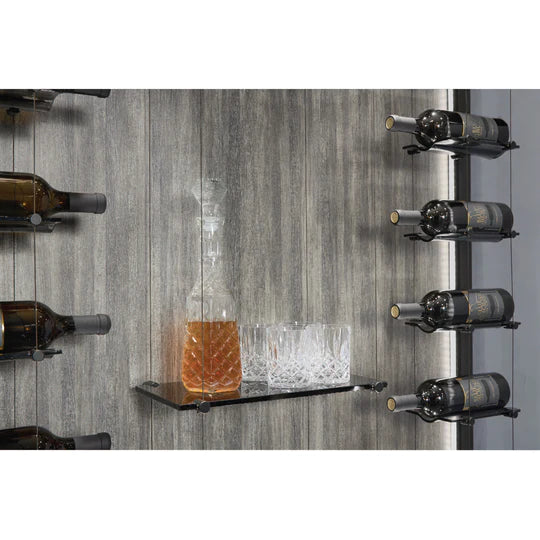 Blue Grouse Floating Glass Shelf Unit - Modern Wall-Mounted Display for Bathroom, Kitchen, or Living Room Decor