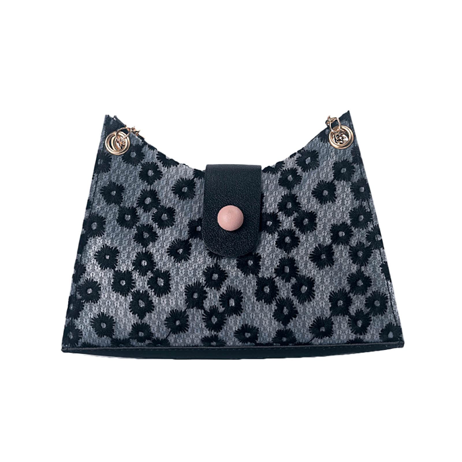 Stylish Women's Embroidered Shoulder Bag - Crossbody Messenger Purse with Detachable Chain for Phone & Essentials | Perfect for Work, Travel & Daily Use