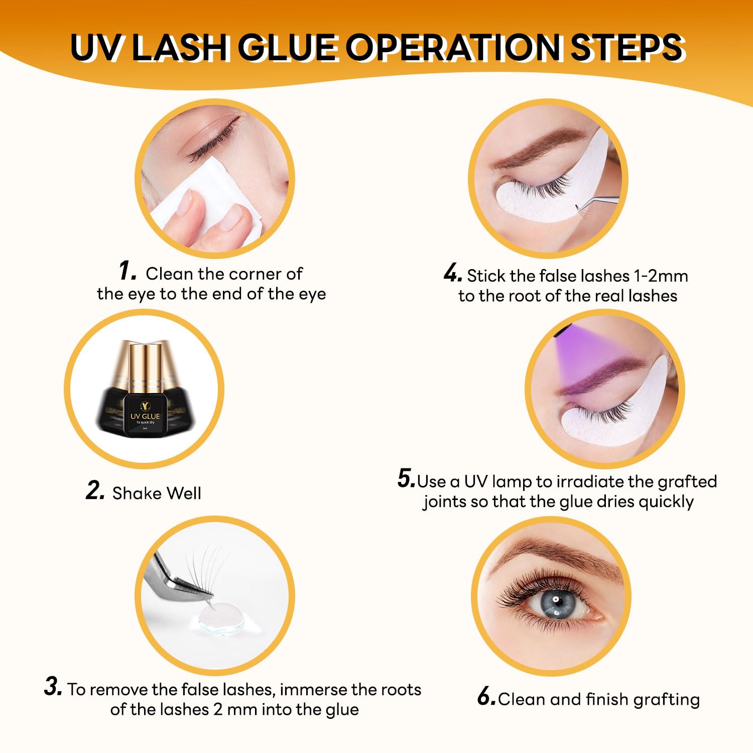 Professional UV Lash Glue 3ml - Quick-Drying 1 Second Eyelash Extension Adhesive, Waterproof & Long-Lasting - Perfect for Salon, Home Use & Special Occasions