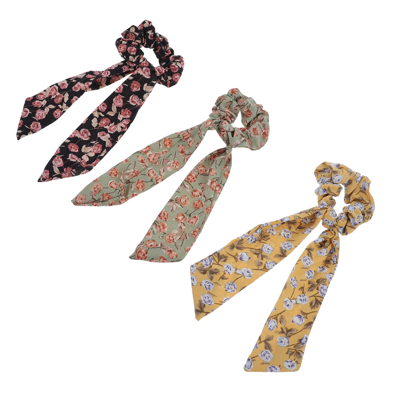 Lurrose 3-Pack Stretchy Headbands for Women & Girls - Soft Hair Bands, Scrunchies, Rabbit Ears Hair Accessories for School, Sports, Work & Everyday Use