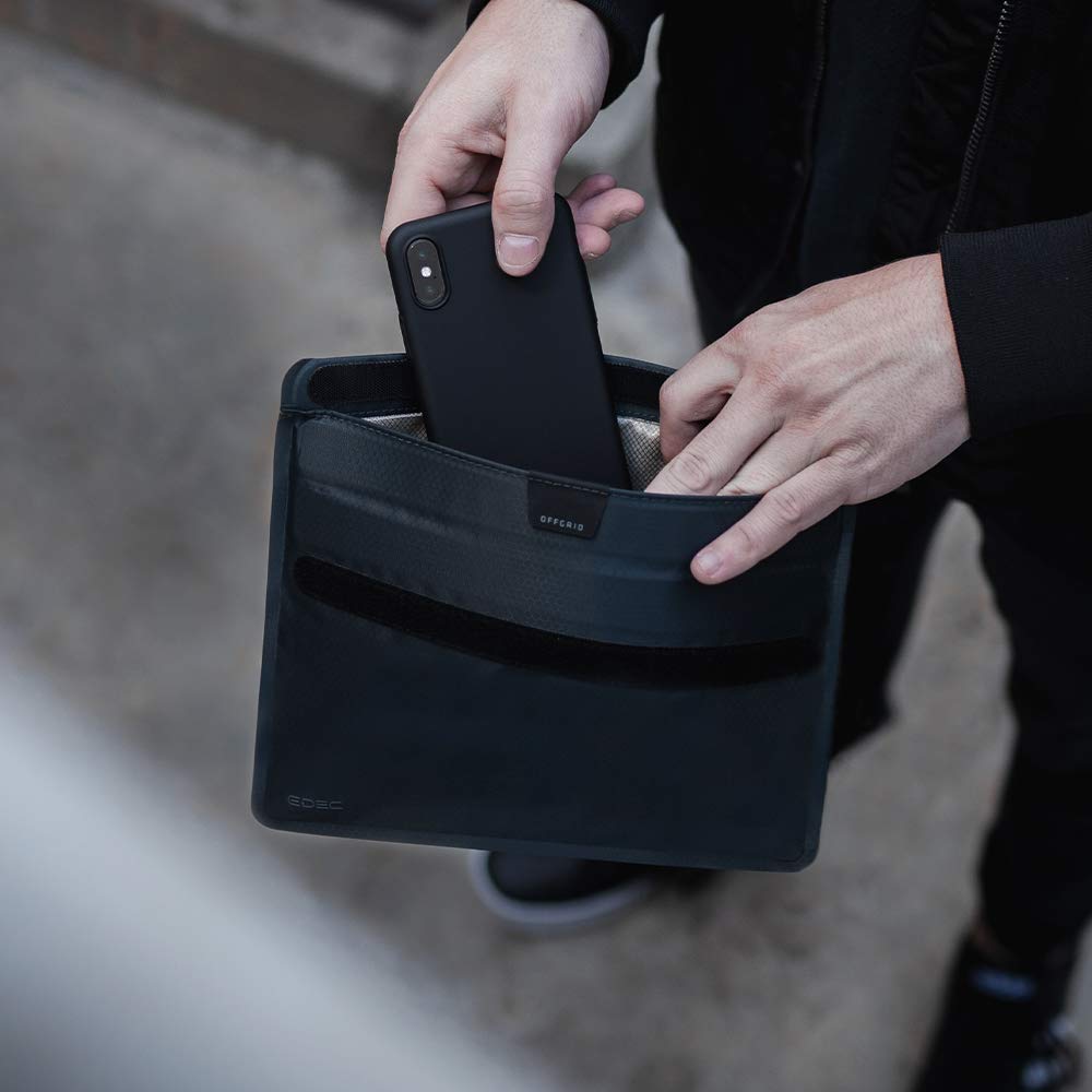 Premium EMP Proof Faraday Bags for Signal Blocking & Data Security - Anti-Tracking, Anti-Spying Device Shielding - OFFGRID Faraday Cage Pouch (Black) - Ideal for Travel, Privacy Protection & Emergency Preparedness