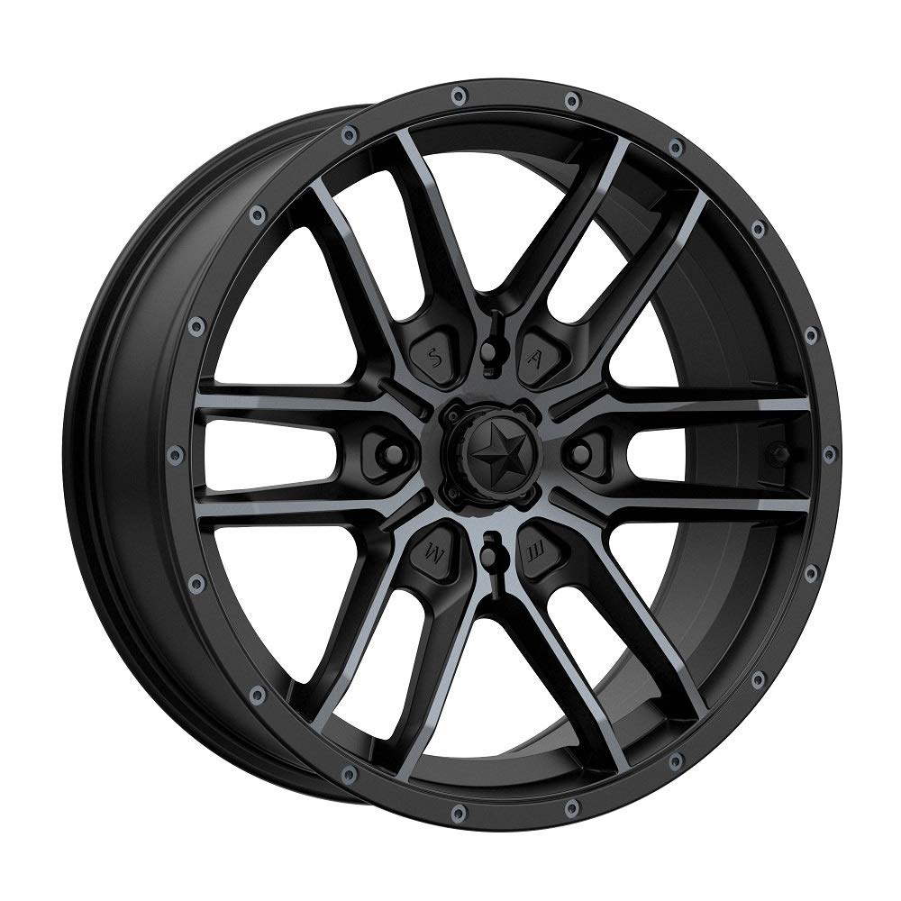 MSA Fang 20-Inch Black Wheels with 33-Inch ACP Tires - 4x156 Bolt Pattern & 3/8x24 Lug Kit (9-Piece Bundle) - Perfect for Off-Road Trucks, Jeeps & SUVs