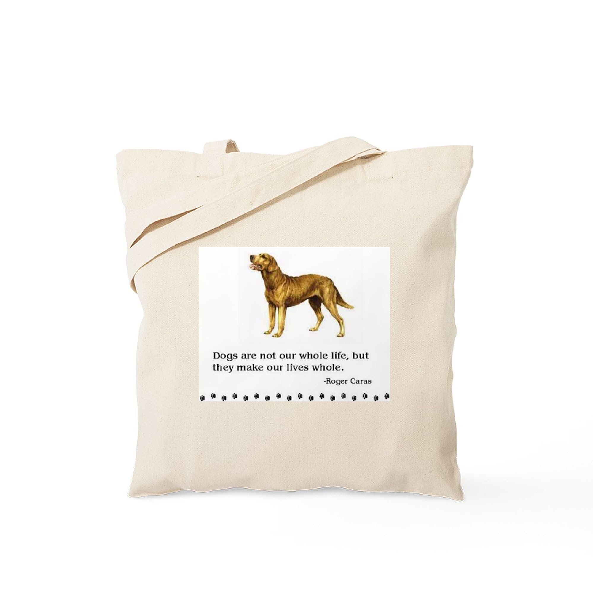 Chesapeake Bay Retriever Life Quote Tote Bag - Natural Canvas Reusable Shopping Bag for Groceries, Beach & Everyday Use