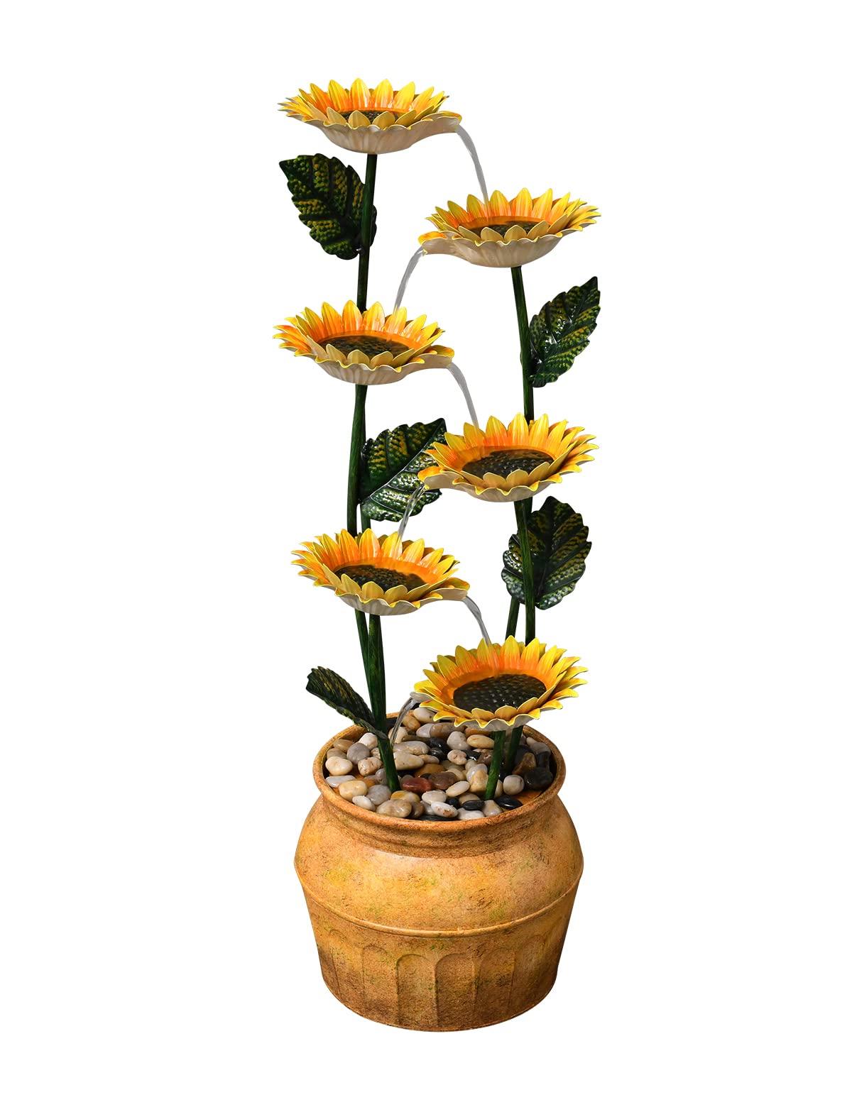 6-Tier Cascading Sunflower Water Fountain - 33.8