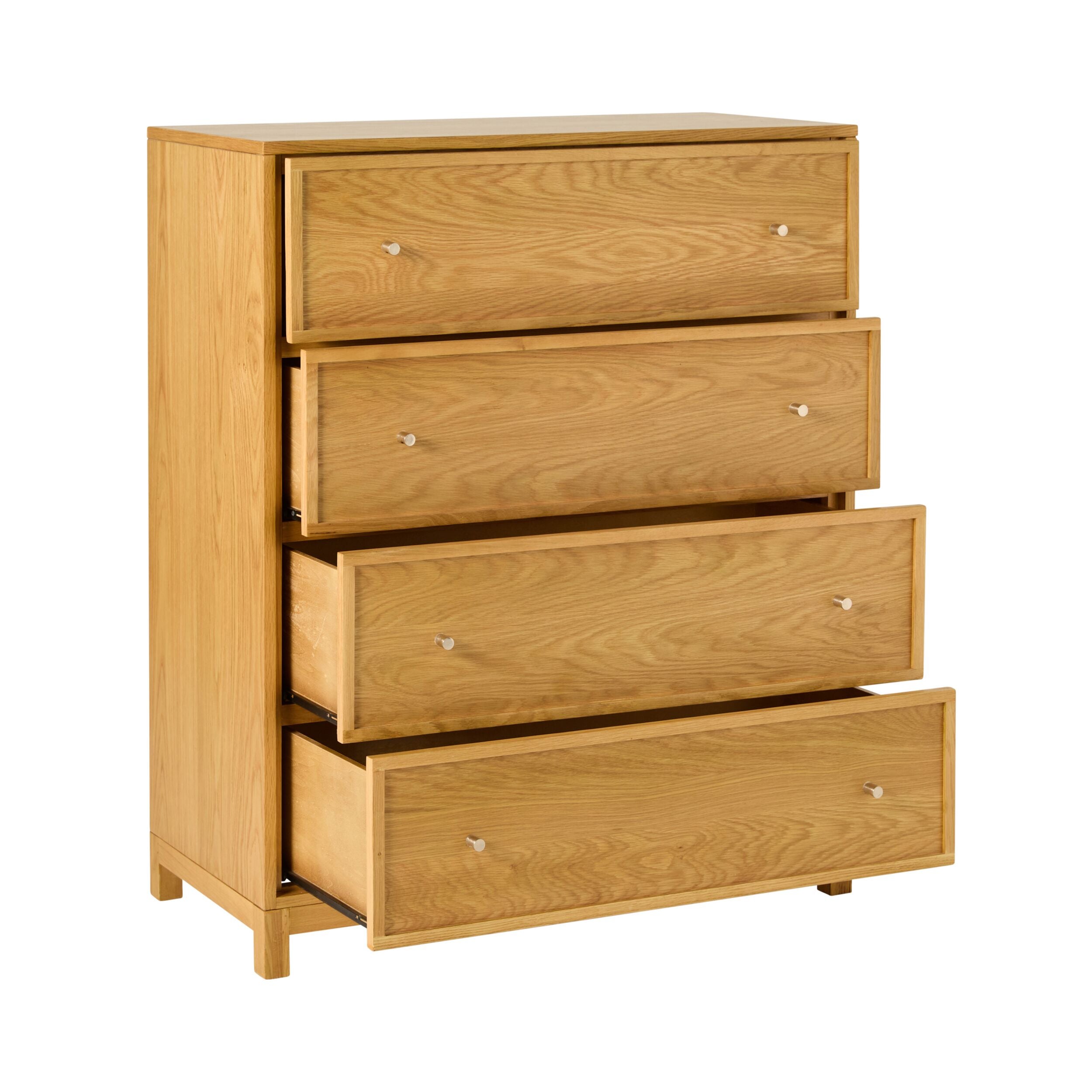 Avalon 4-Drawer Chest Light Oak - Stylish Wooden Dresser for Bedroom Storage & Organization