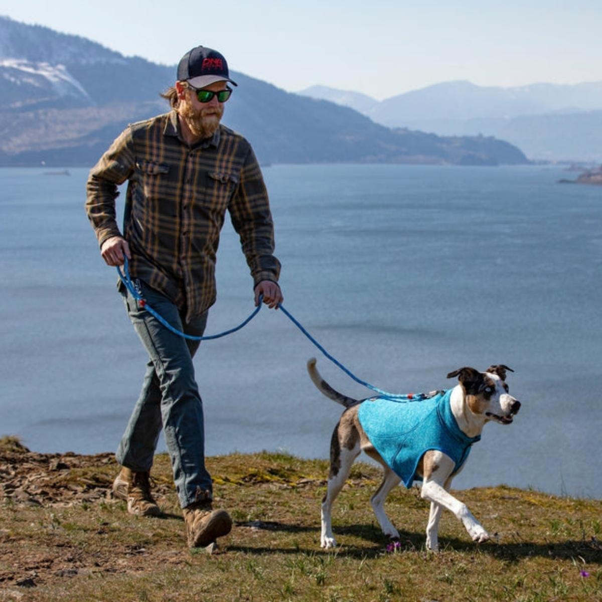 Kurgo Blue Polar Fleece Dog Sweater - Warm & Cozy Knit Dog Jumper for Small to Large Breeds - Perfect for Winter Walks & Indoor Comfort