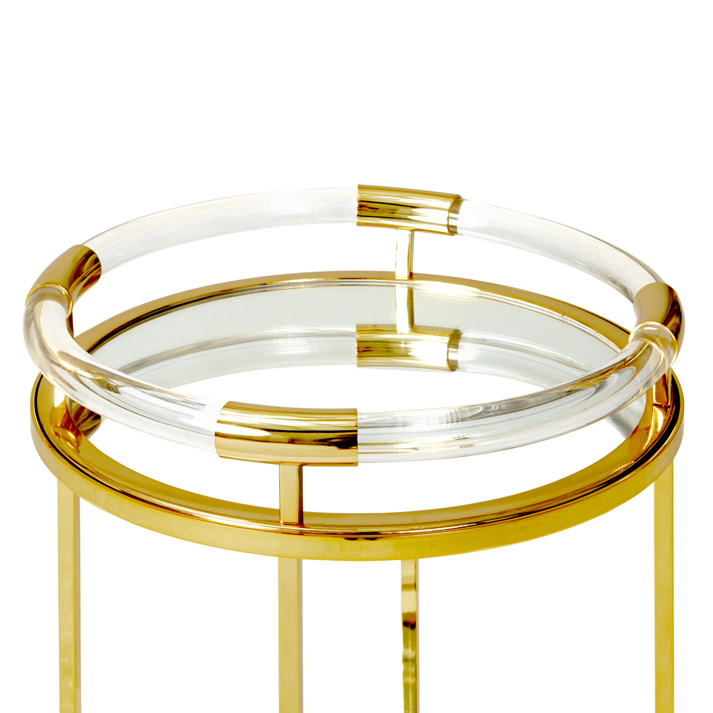 Jacques Round Bar Cart - Modern Rolling Drink Cart with Wheels for Home Bar, Living Room, or Outdoor Entertaining | Stylish & Functional Beverage Serving Cart
