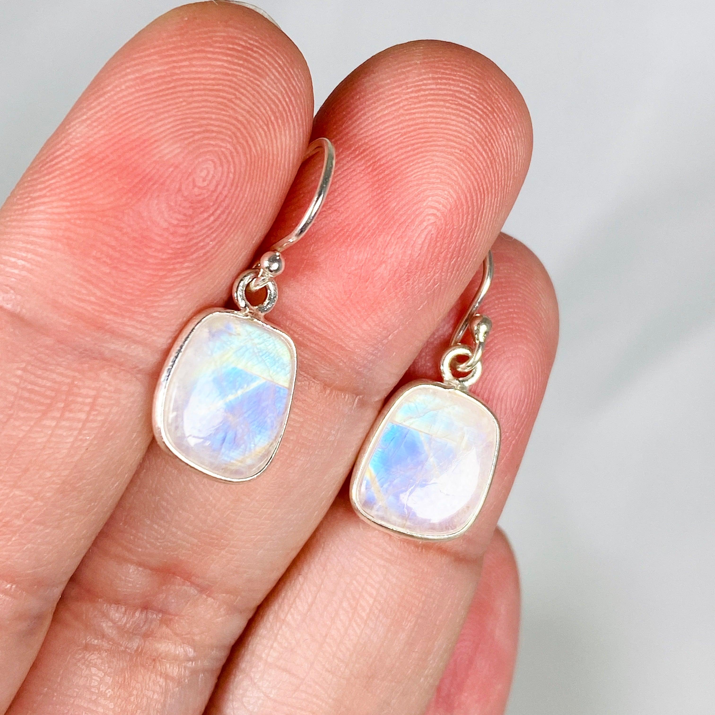 Moonstone Square Earrings KEGJ1391 - Elegant Sterling Silver Jewelry for Women | Perfect for Weddings, Parties & Everyday Wear