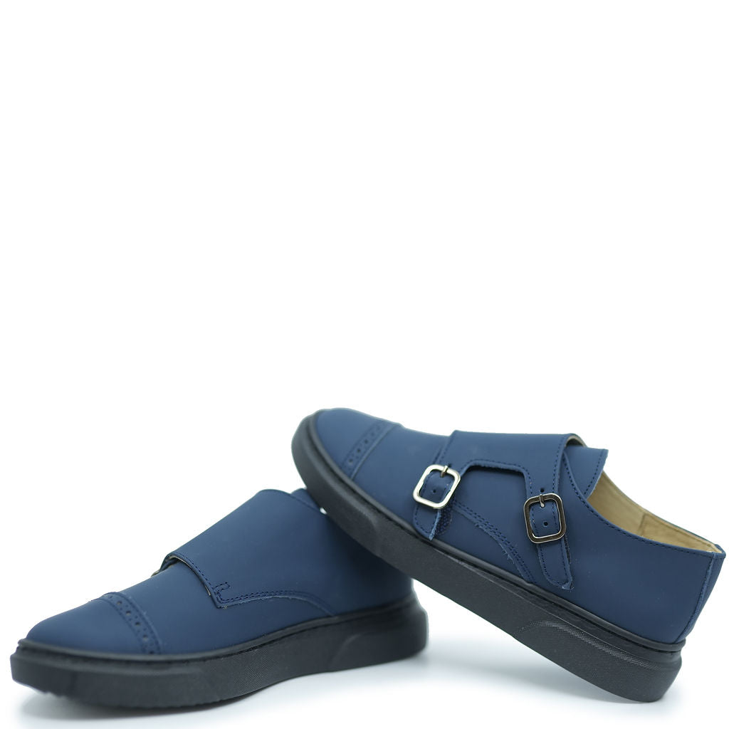 Blublonc Navy Rubber Dress Sneakers for Women - Comfortable Casual Walking Shoes for Work, Travel & Everyday Wear