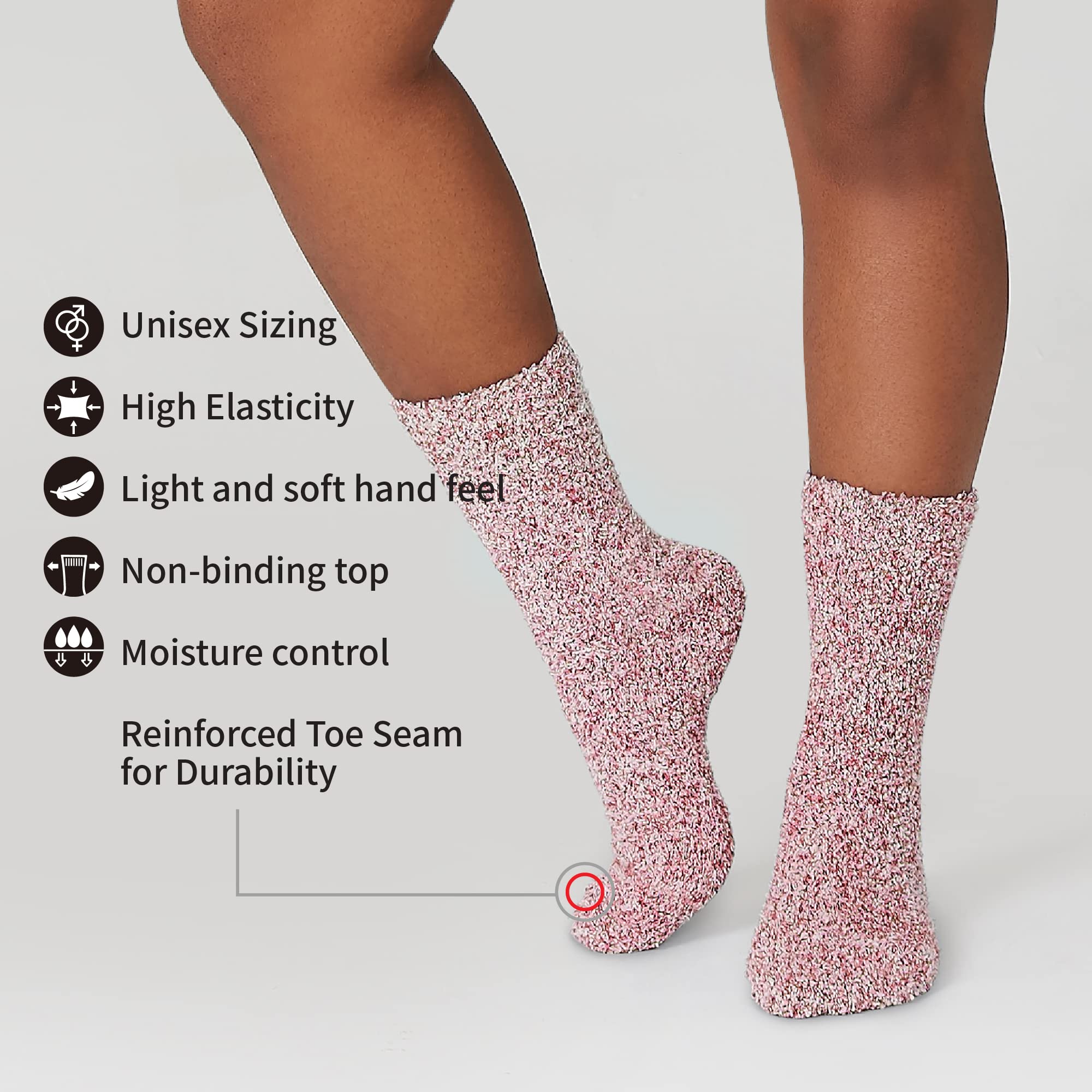 MONFOOT Women's & Men's 2-3 Pack Ultra Soft Fuzzy Warm Cozy Slipper Socks - Perfect for Winter, Home, Lounge & Gift Giving