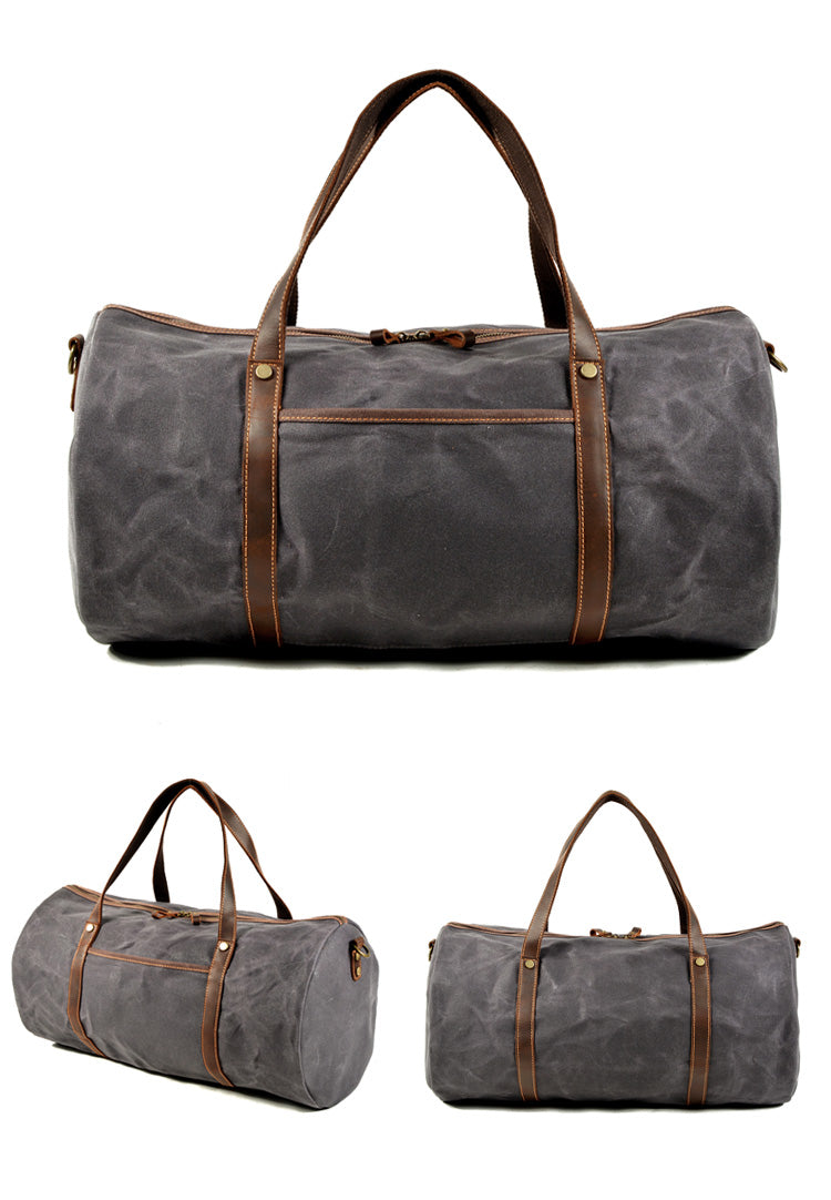 Premium Waxed Canvas Duffle Bag for Men - Water-Resistant Travel & Gym Carry-On - Perfect for Weekend Trips, Workouts & Outdoor Adventures