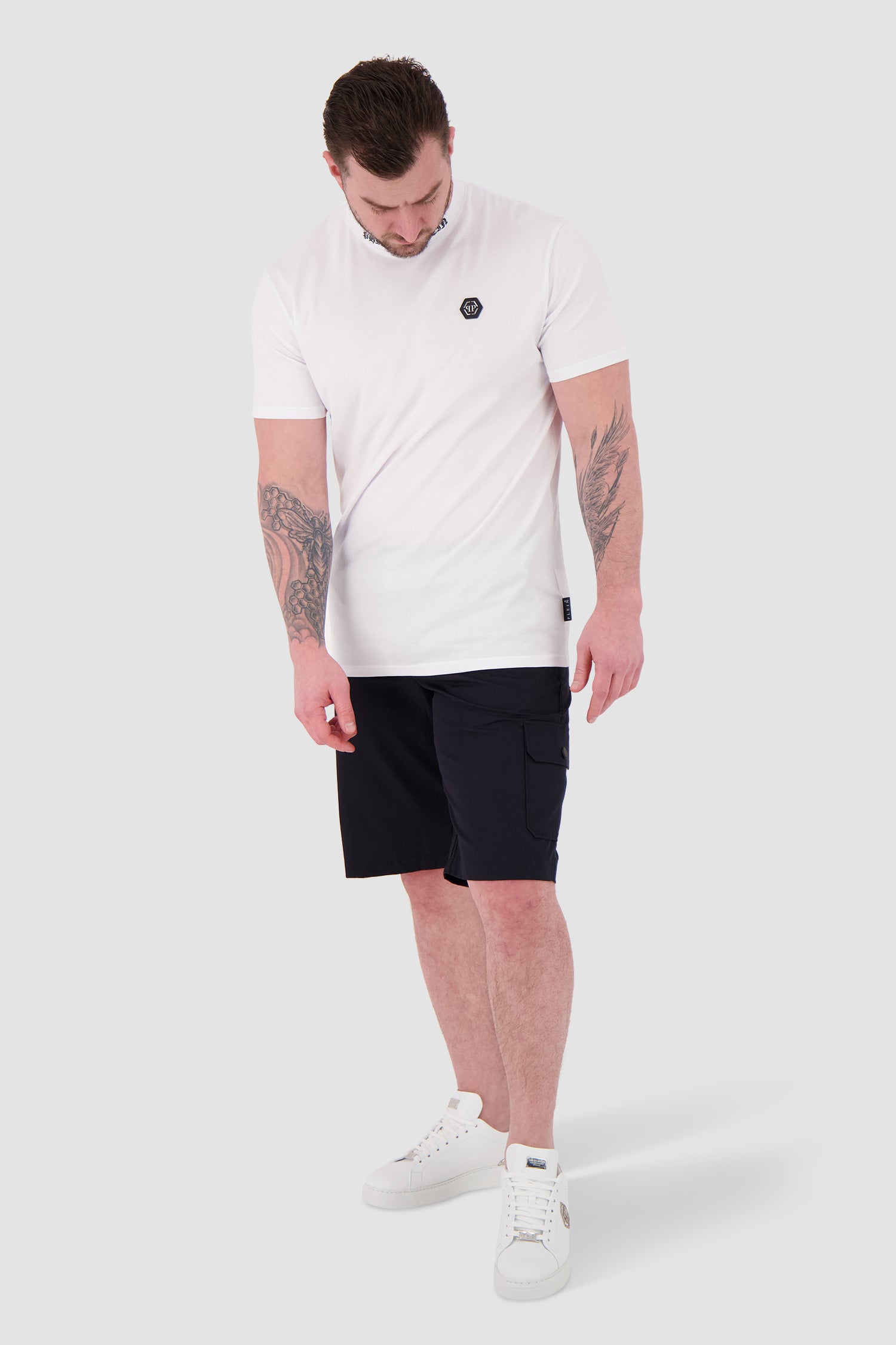Philipp Plein White Round Neck Short Sleeve T-Shirt for Men - Stylish Casual Wear for Everyday Outfits & Street Fashion