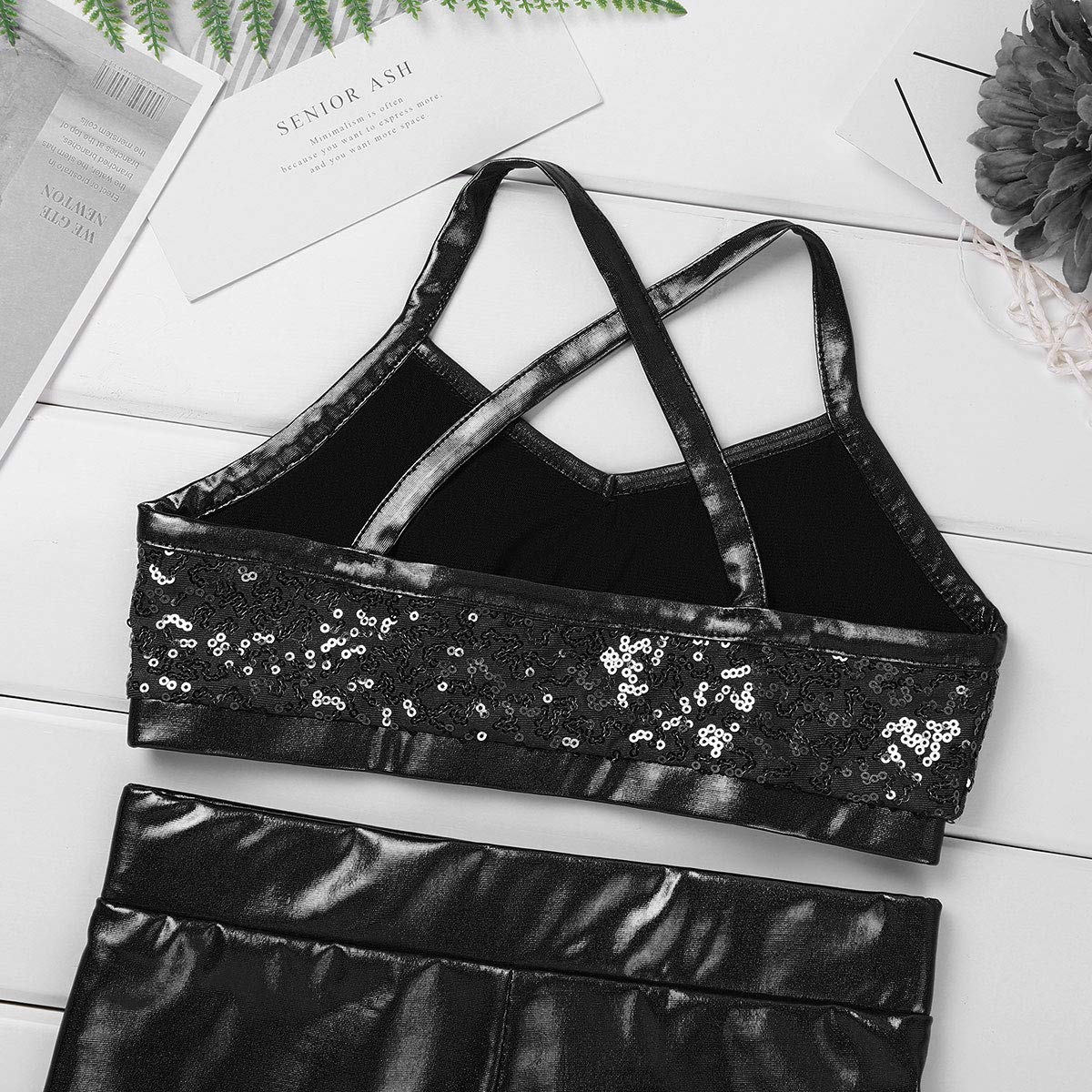 Girls' Sports Bra and Shorts Set - Breathable Workout Outfit for Gymnastics, Ballet, Dance, Yoga & Swimming | Activewear for Kids