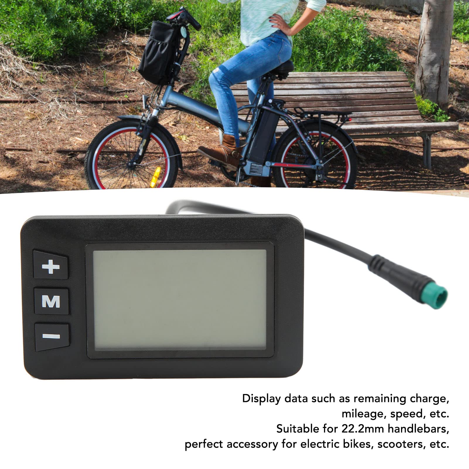 36V Electric Bike LCD Display - Speedometer & Odometer with Backlight - Waterproof Cycling Computer for E-Bikes - Perfect for Commuting, Mountain Biking & Urban Riding