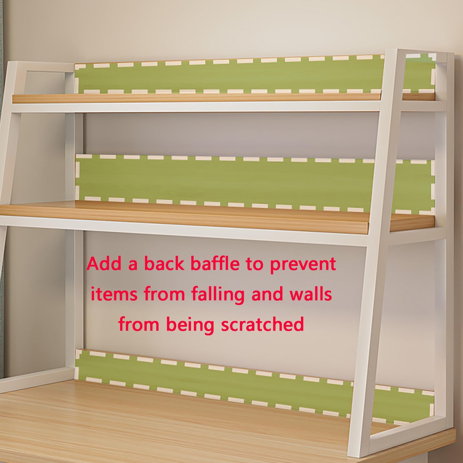 Space-Saving Student Desk Organizer - Sturdy Steel Dormitory Computer Desktop Rack with Hutch | Perfect for Dorm Rooms, Study Spaces & Home Offices | Compact Storage Solution for Books, Laptops & School Supplies