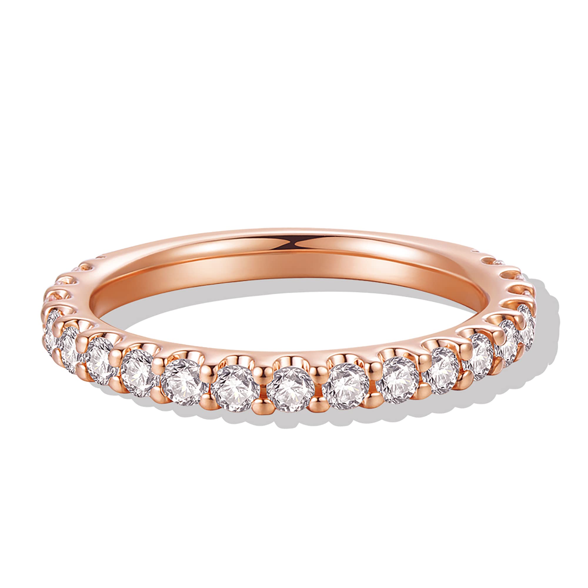 14K Solid Gold Moissanite Eternity Ring for Women - 2.5mm Wedding Band, Engagement Ring, Anniversary Gift - Perfect for Bridal Jewelry, Proposals & Special Occasions