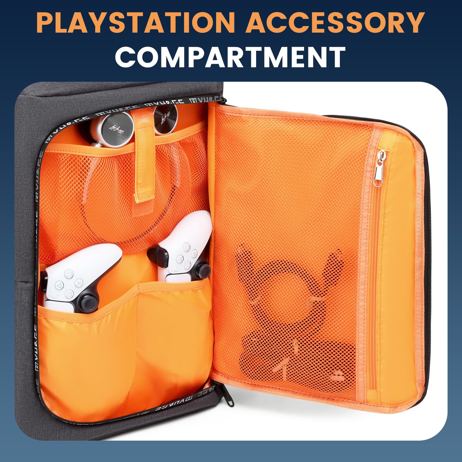 PS5 Travel Backpack - Waterproof Protective Carrying Case for 17.3’’ Laptop, Game Controllers & Accessories with Multiple Pockets | Perfect for Gaming Travel, Commuting & Outdoor Adventures