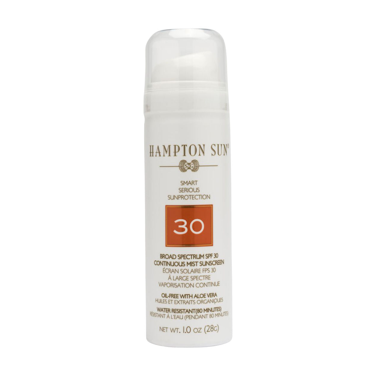 Continuous Mist Sunscreen SPF 30 - Lightweight, Water-Resistant, Broad Spectrum UVA/UVB Protection for Outdoor Activities, Beach & Sports