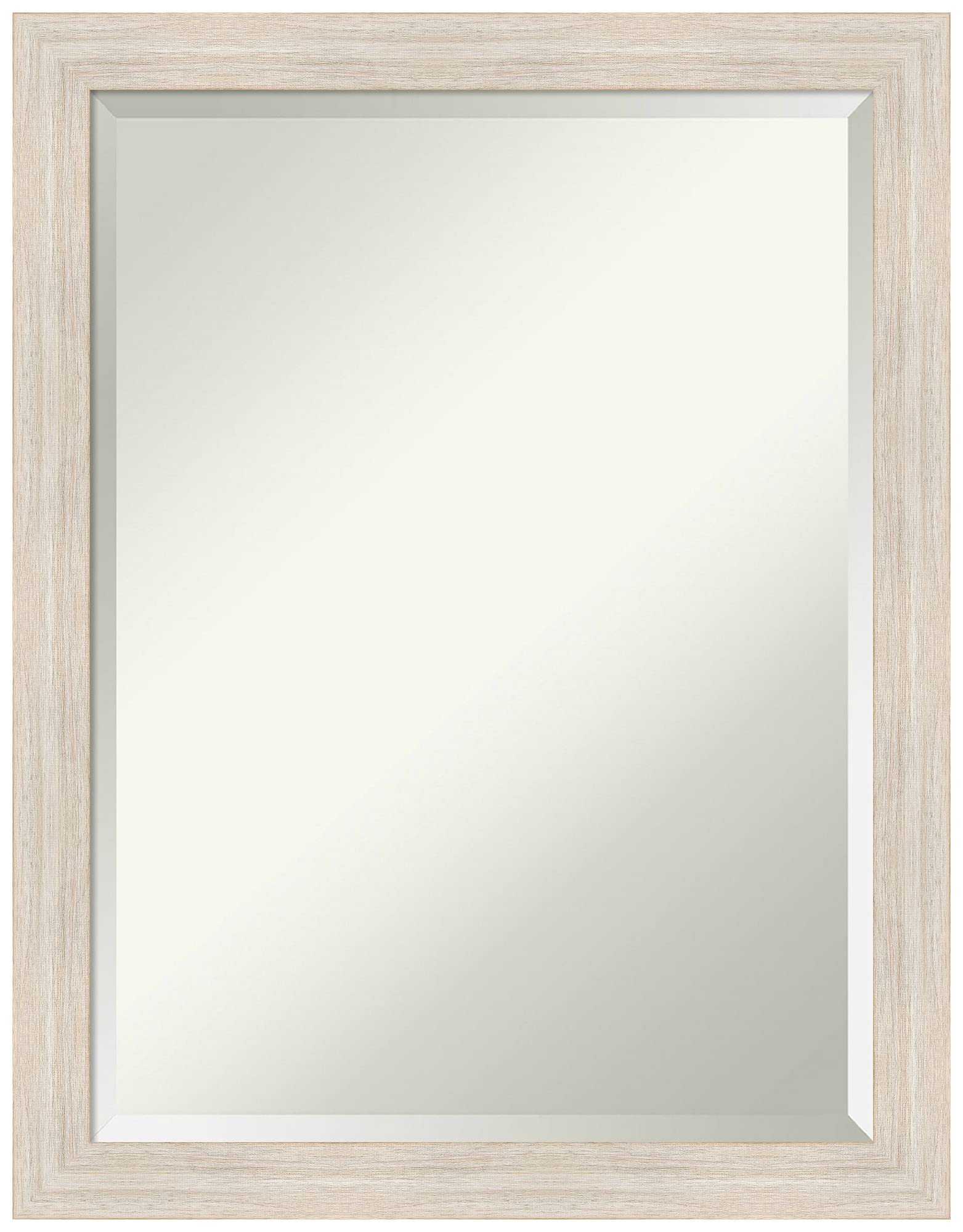 Amanti Art White Farmhouse Bathroom Mirror - 27x21 Inches Over Sink Vanity Mirror with Rustic Wood Frame, Horizontal or Vertical Hanging - Perfect for Bathroom Wall Decor and Farmhouse Style Home Decor