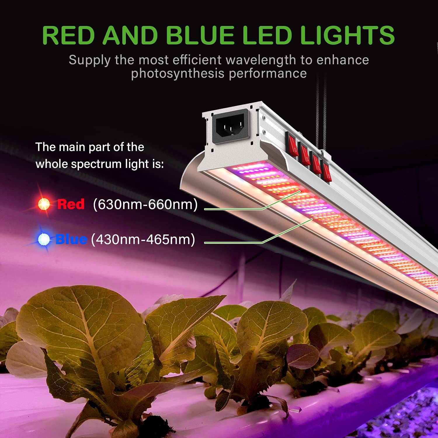 iPower 150W 4ft Dimmable LED Grow Light with Foldable Stand - Full Spectrum Plant Light for Indoor Hydroponics, Seed Starting & Plant Propagation - Includes 4 LED Bulbs - Perfect for Greenhouse, Grow Tent & Home Gardening