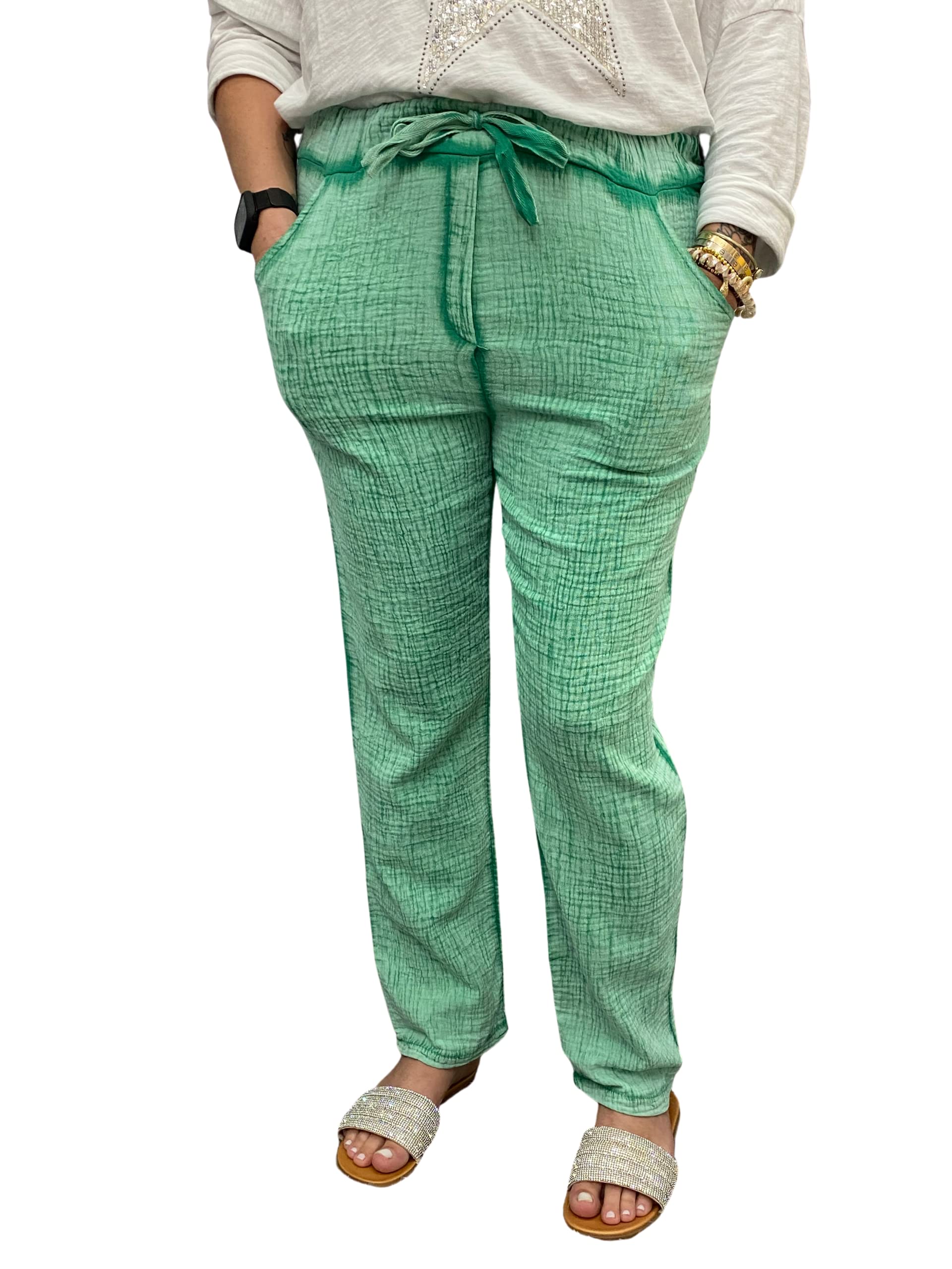 Venti6 Leo Green Cotton Joggers for Men - Comfortable Casual Pants with Pockets - Perfect for Running, Gym, Lounge & Everyday Wear