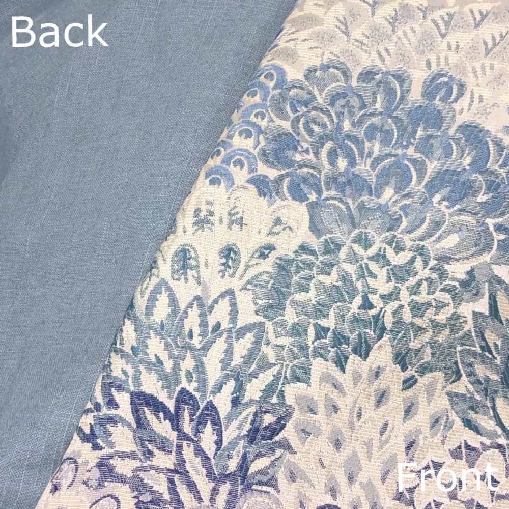 Robert Allen Feather Fans Floral Brocade Pillow Cover - Cobalt Blue & Gray Home Decor Accent for Sofa, Bed, or Living Room