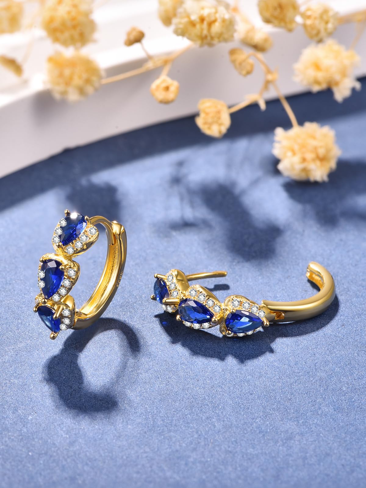 14K Gold Plated Earrings for Women - S925 Sterling Silver Post, Lightweight Drop/Dangle Huggie Earrings | Elegant & Dainty Jewelry for Everyday Wear, Parties & Gifts
