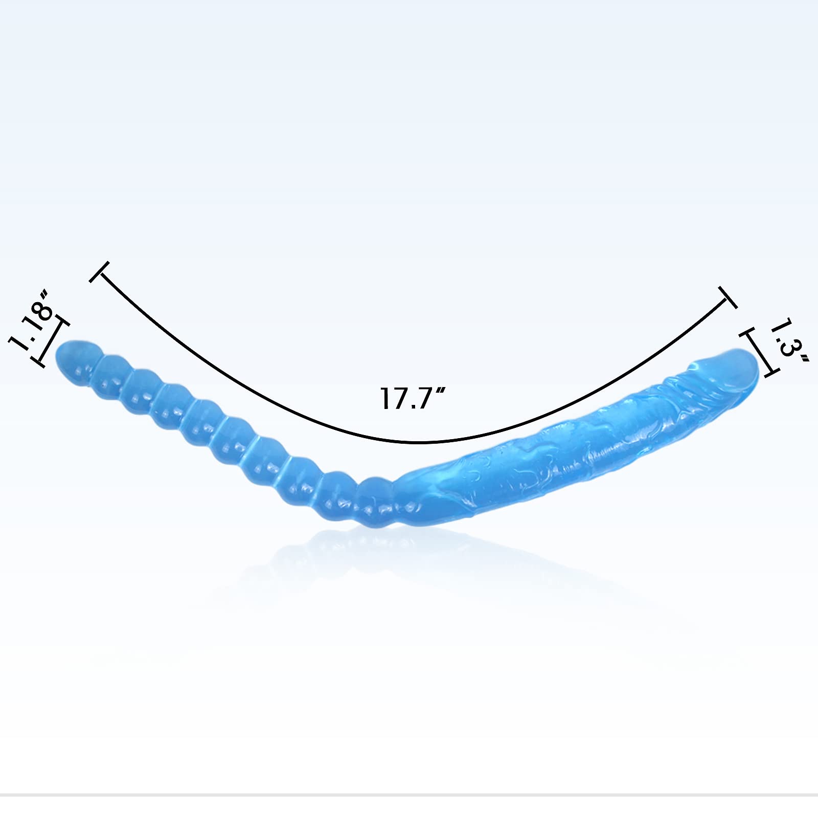 17.7 Inch Double Ended Dildo - Realistic Flexible Penis & Beads Adult Sex Toy for Couples & Lesbian Play - Perfect for Roleplay & Solo Use