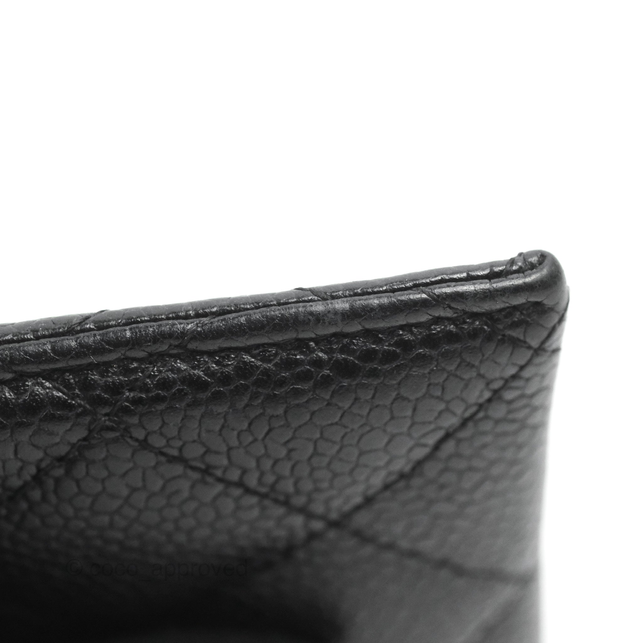 Chanel Classic Flat Card Holder in Black Caviar Leather with Gold Hardware - Luxury Wallet for Women, Perfect for Everyday Use & Gift Giving