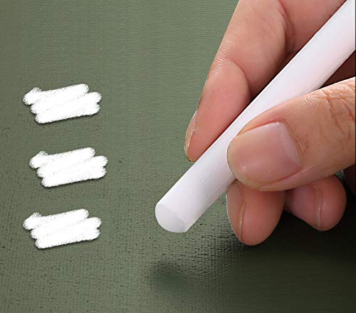 FixtureDisplays® 12-Pack White Chalk Sticks - Premium Quality Dustless Chalk for Classrooms, Restaurants & Home Use - Ideal for Chalkboards, Signs & Crafts